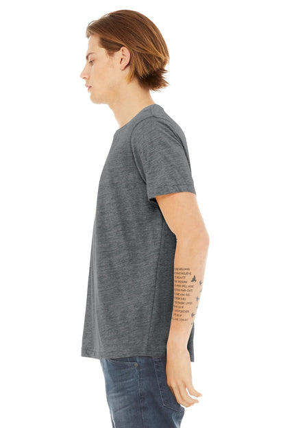 Asphalt Slub BELLA+CANVAS Unisex Poly-Cotton Short Sleeve Tee. BC3650 plain