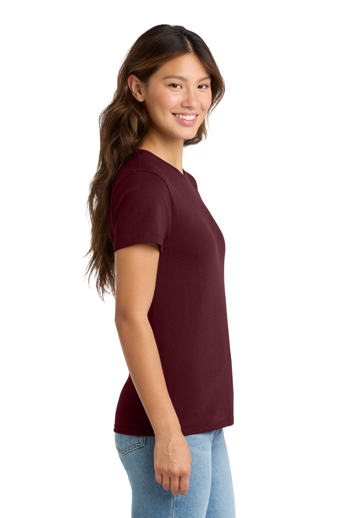 Ath Maroon Port & Co Women's Essential Tee. LPC61 plain