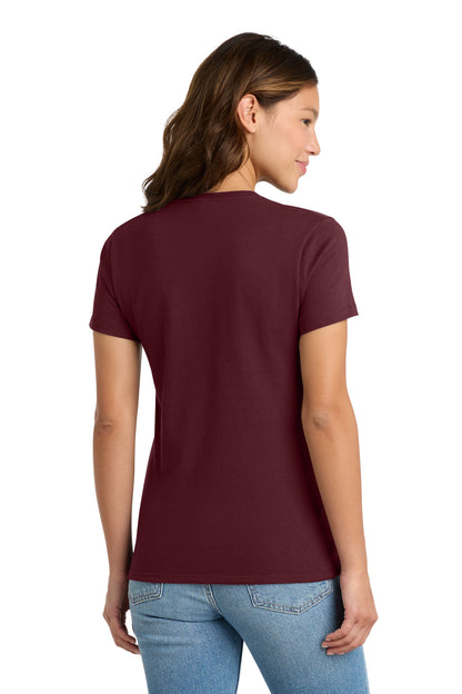 Ath Maroon Port & Co Women's Essential Tee. LPC61 plain