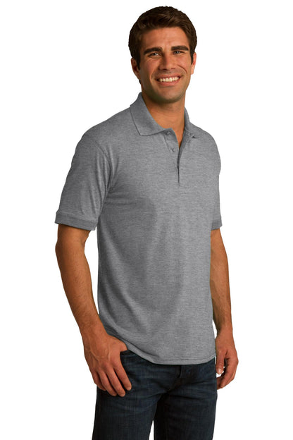 Athletic Hthr Port & Co Core Blend Jersey Knit Polo. KP55 plain