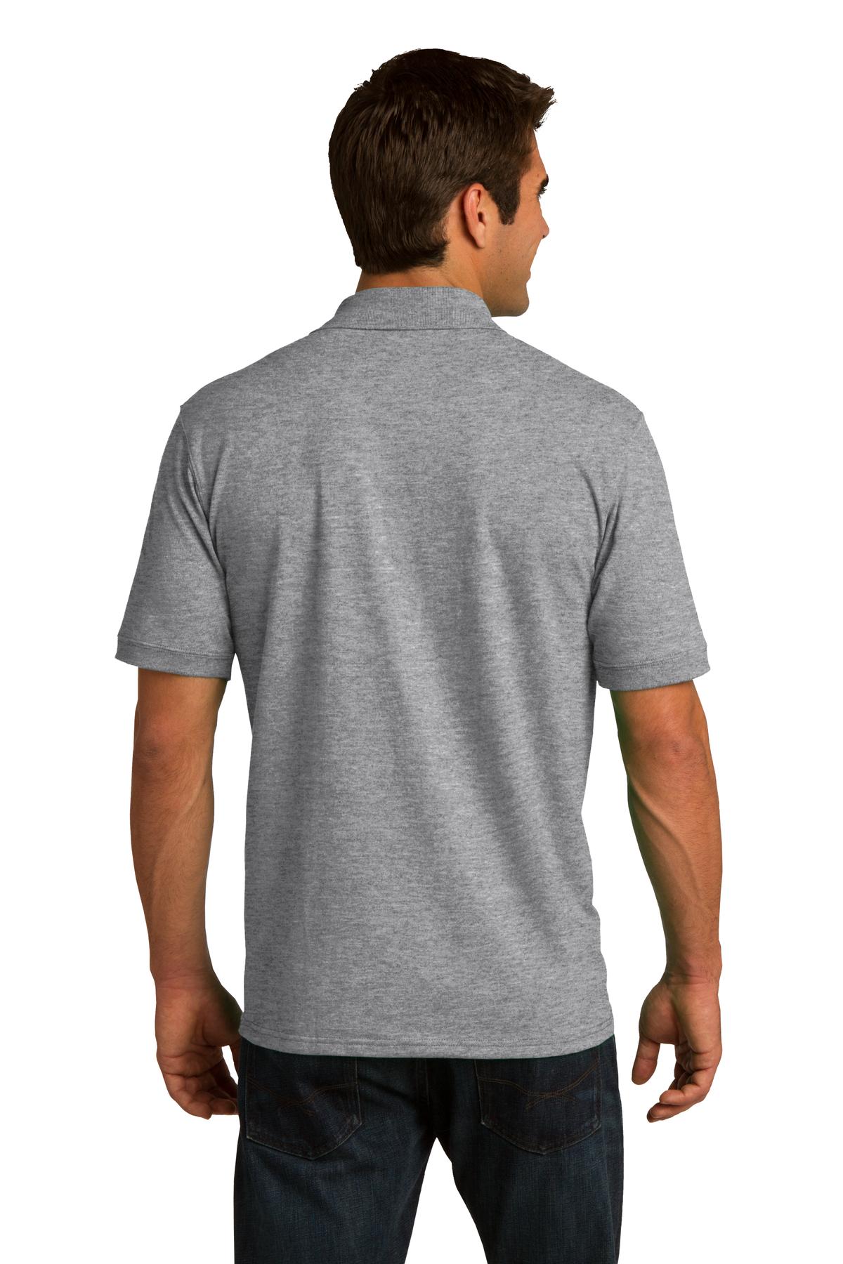 Athletic Hthr Port & Co Core Blend Jersey Knit Polo. KP55 plain