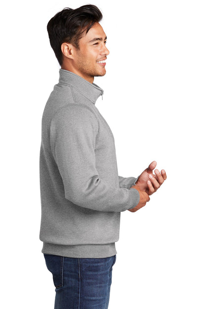 Athletic Hthr Port & Co Core Fleece 1/4-Zip Pullover Sweatshirt PC78Q