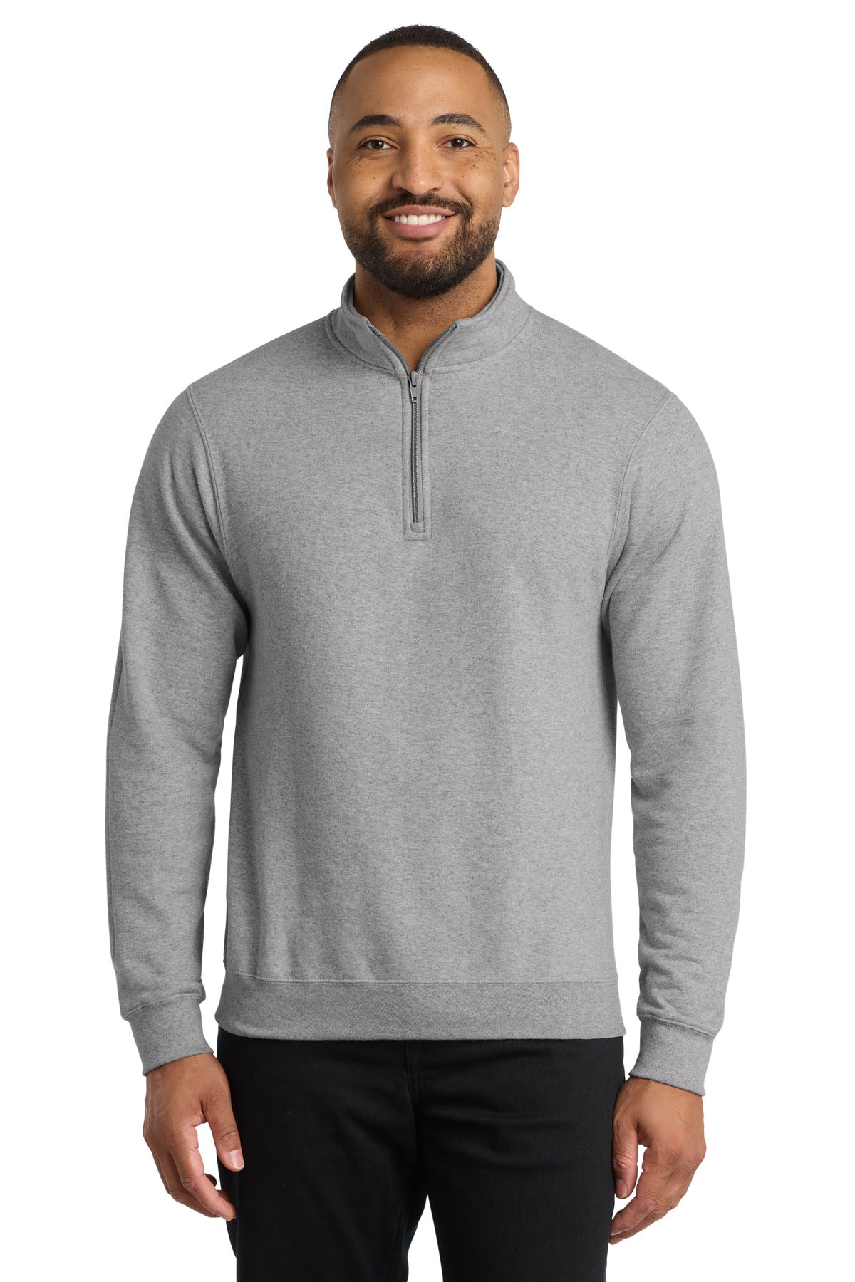 Athletic Hthr Port & Co Core Fleece 1/4-Zip Pullover Sweatshirt PC78Q