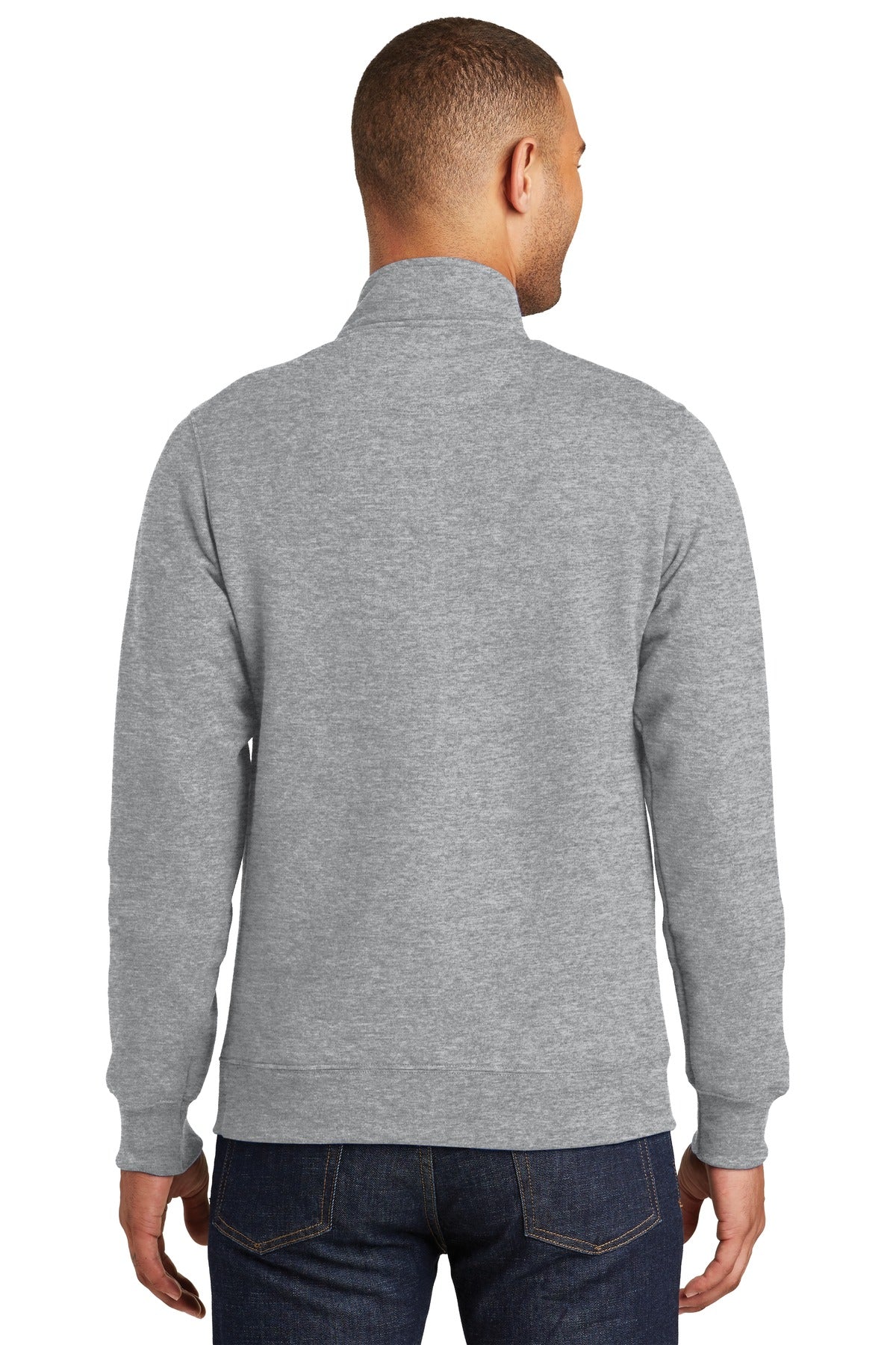 Athletic Hthr Port & Co Fan Favorite Fleece 1/4-Zip Pullover Sweatshirt. PC850Q plain