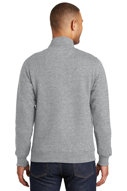 Athletic Hthr Port & Co Fan Favorite Fleece 1/4-Zip Pullover Sweatshirt. PC850Q plain