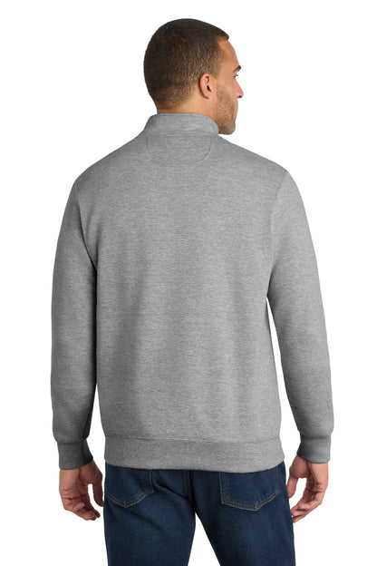 Athletic Hthr Port & Co Fan Favorite Fleece 1/4-Zip Pullover Sweatshirt. PC850Q plain
