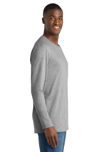Athletic Hthr Port & Co Long Sleeve Bouncer Tee PC600LS plain
