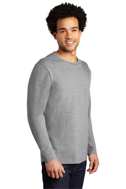 Athletic Hthr Port & Co Long Sleeve Bouncer Tee PC600LS plain