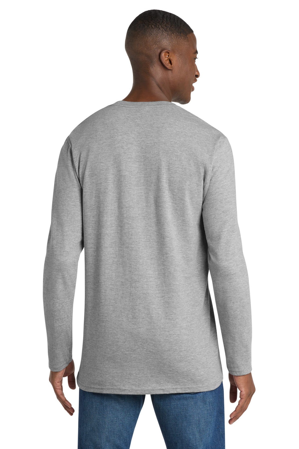 Athletic Hthr Port & Co Long Sleeve Bouncer Tee PC600LS plain