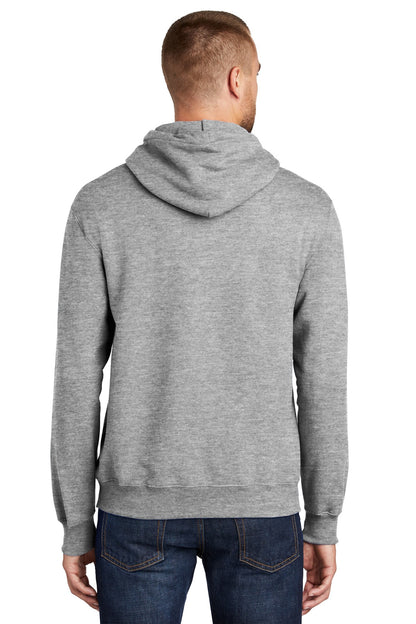 Athletic Hthr Port & Co Tall Essential Fleece Pullover Hooded Sweatshirt. PC90HT plain