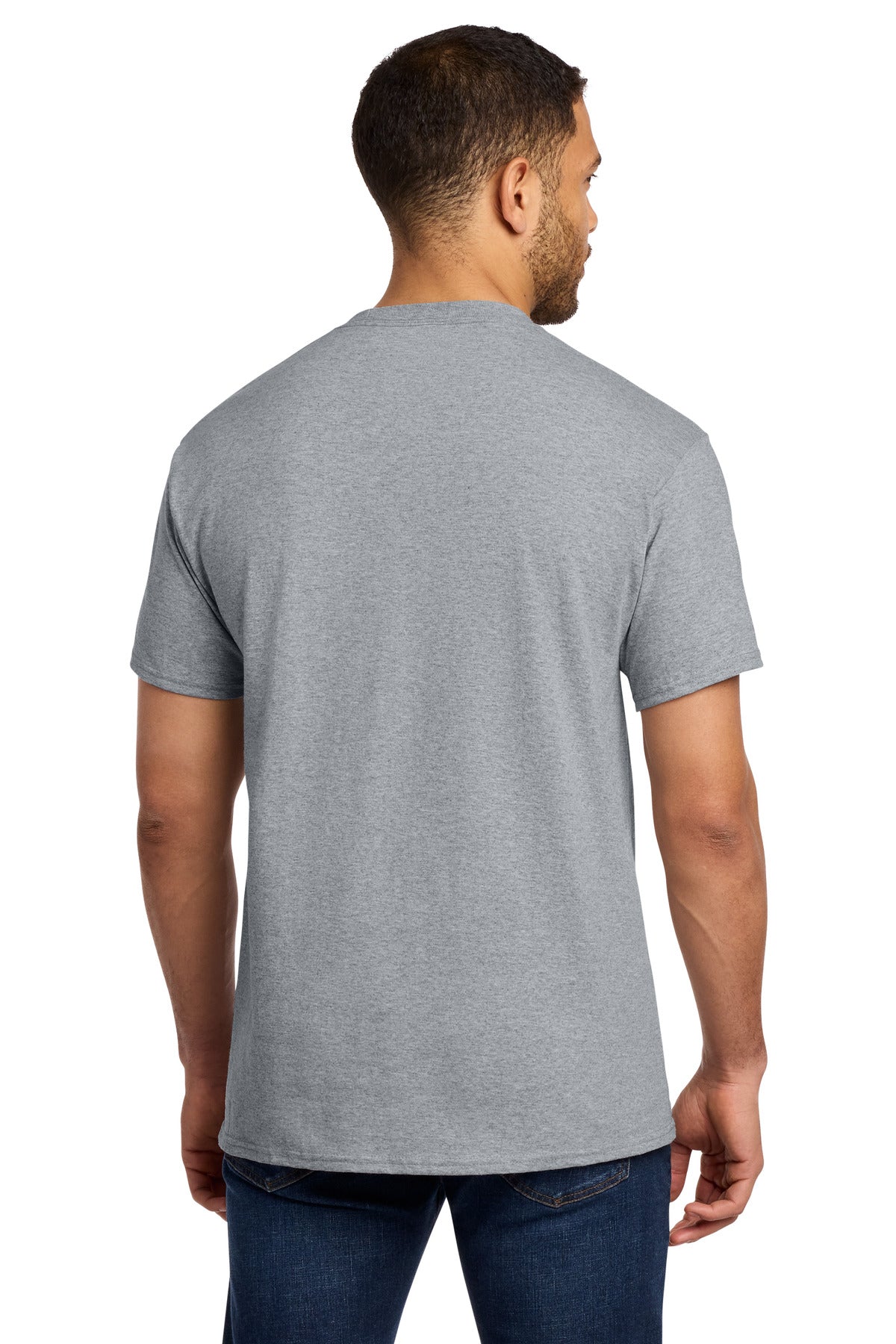 Athletic Hthr Port & Co Tall Essential Pocket Tee. PC61PT plain