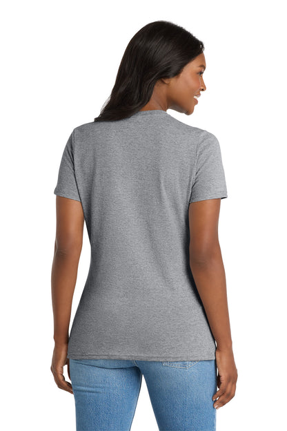 Athletic Hthr Port & Co Women's Core Blend Tee. LPC55 plain