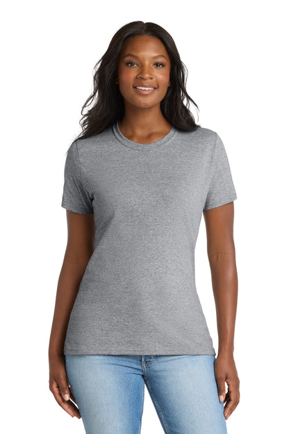 Athletic Hthr Port & Co Women's Core Blend Tee. LPC55 plain