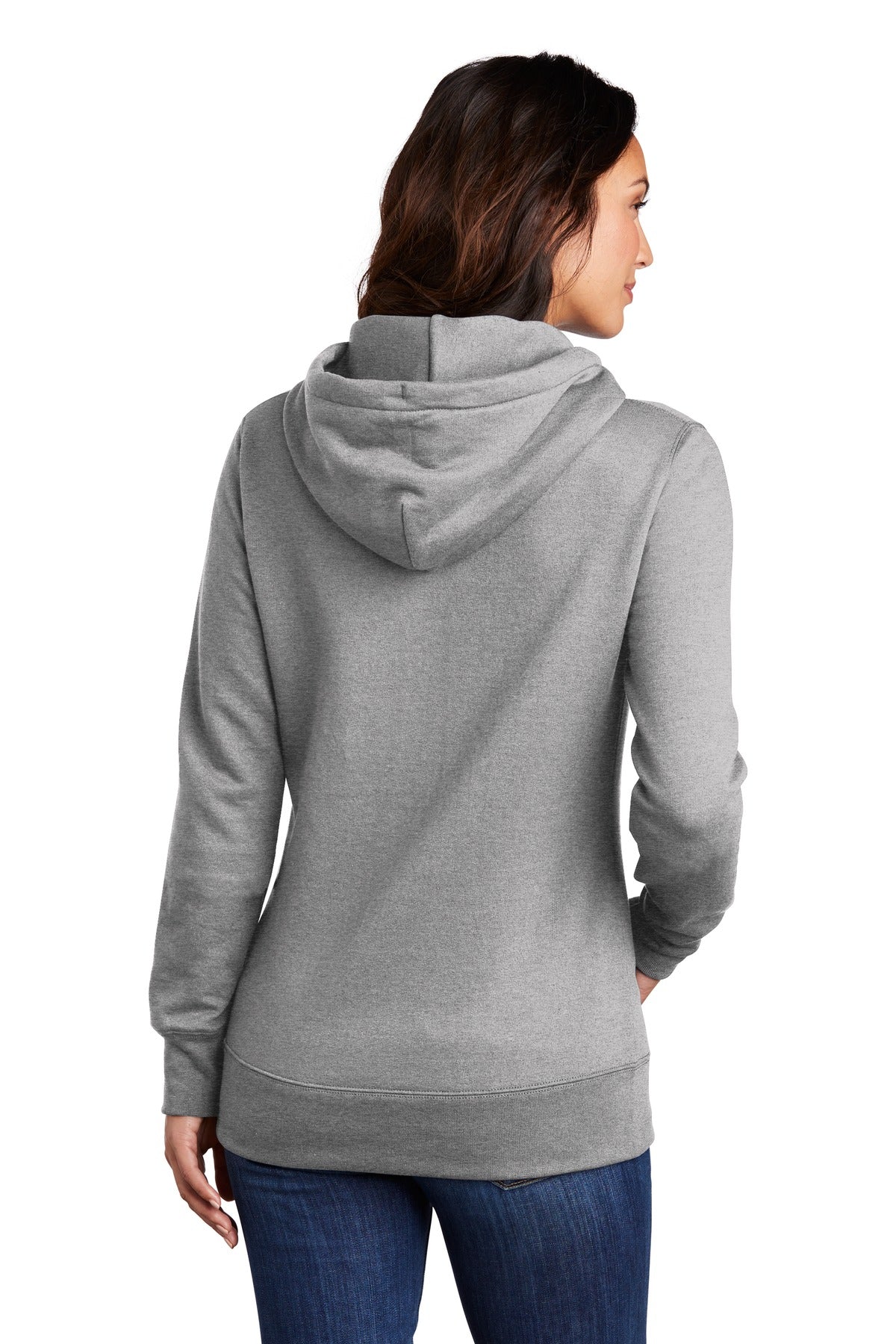 Athletic Hthr Port & Co Women's Core Fleece Pullover Hooded Sweatshirt LPC78H plain
