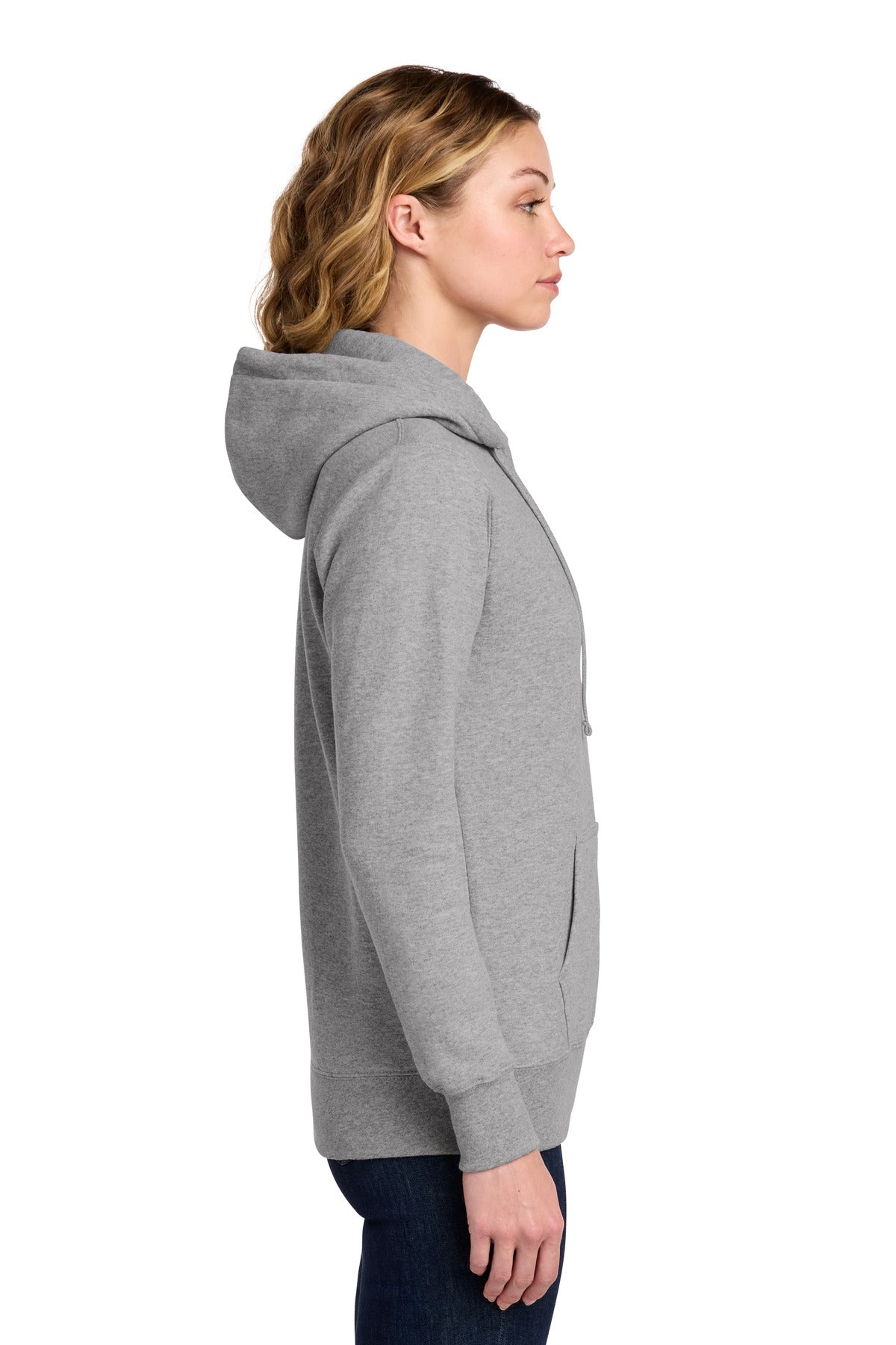 Athletic Hthr Port & Co Women's Core Fleece Pullover Hooded Sweatshirt LPC78H plain