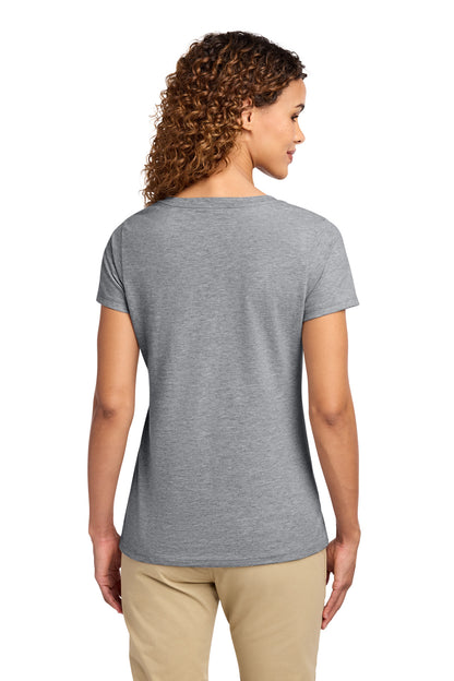 Athletic Hthr Port & Co Women's Fan Favorite V-Neck Tee. LPC450V plain