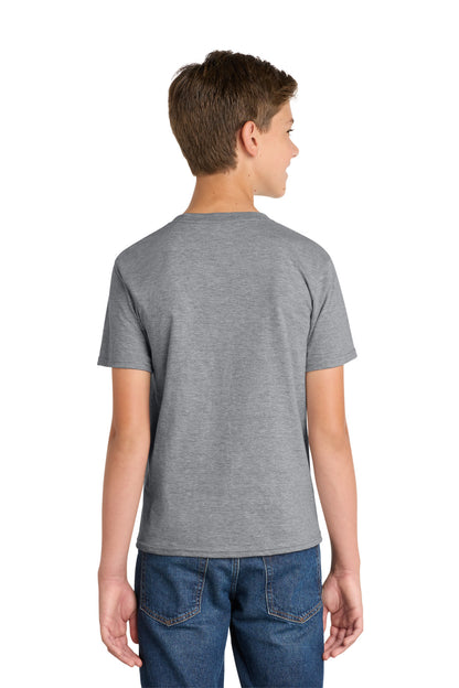 Athletic Hthr Port & Co Youth Fan Favorite Tee. PC450Y plain