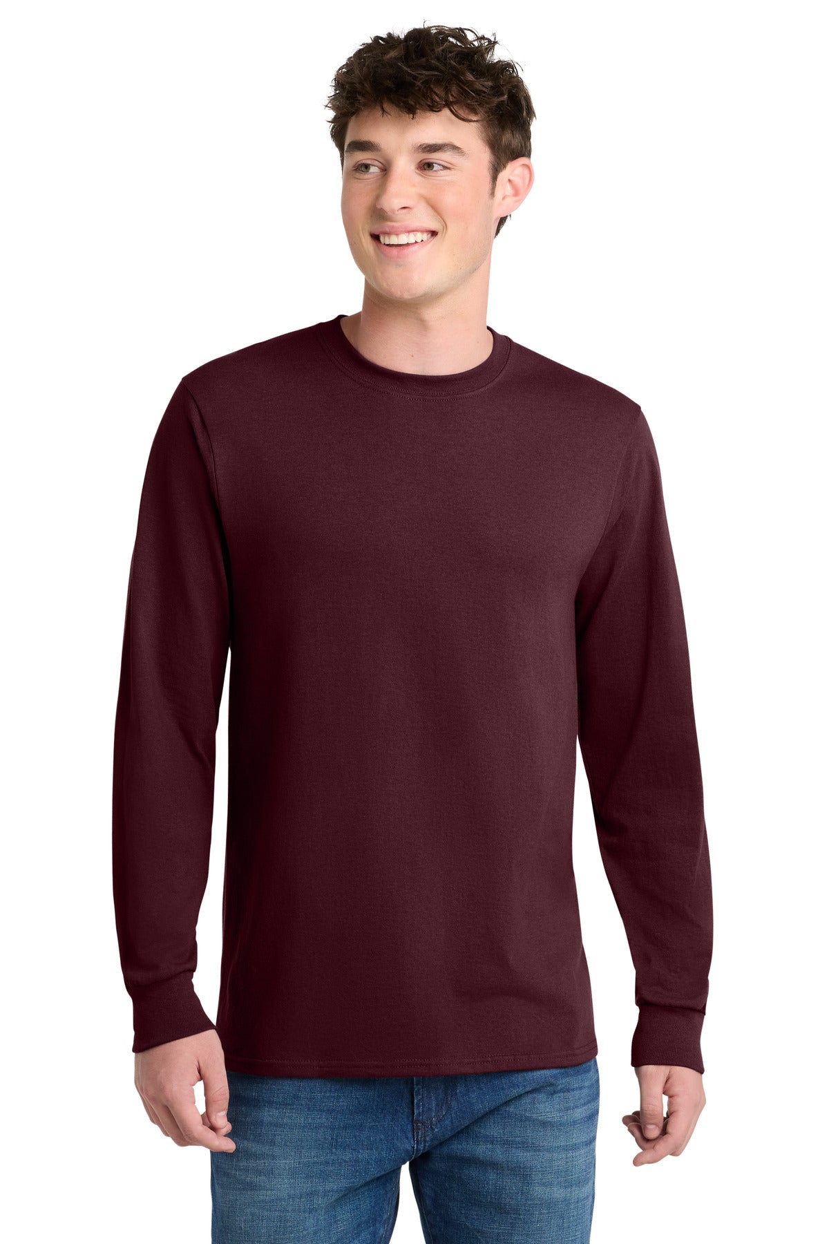 Athletic Marn Port & Co Tall Long Sleeve Core Blend Tee. PC55LST plain