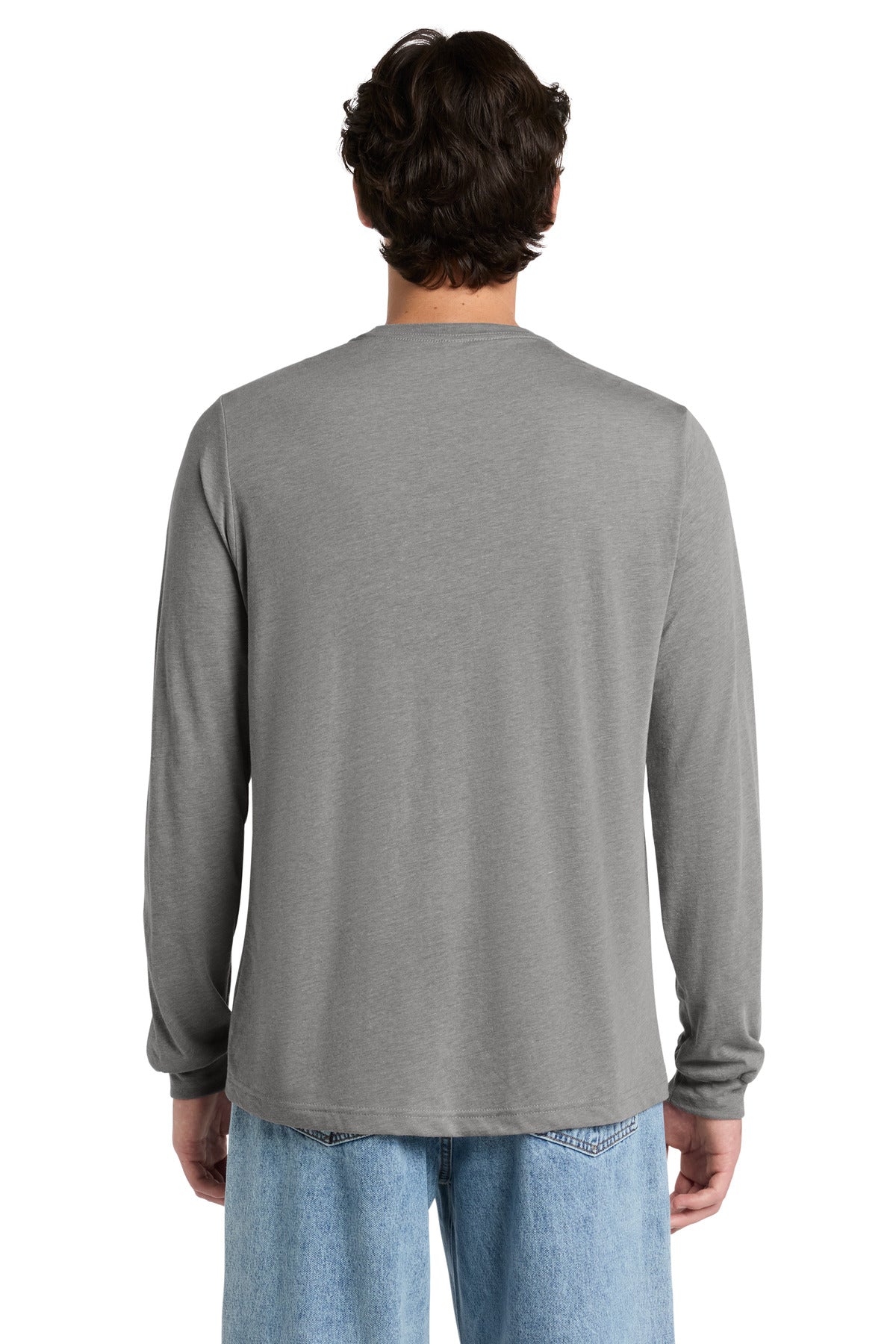 AthlGreyTB BELLA+CANVAS Unisex Triblend Long Sleeve Tee BC3513 plain