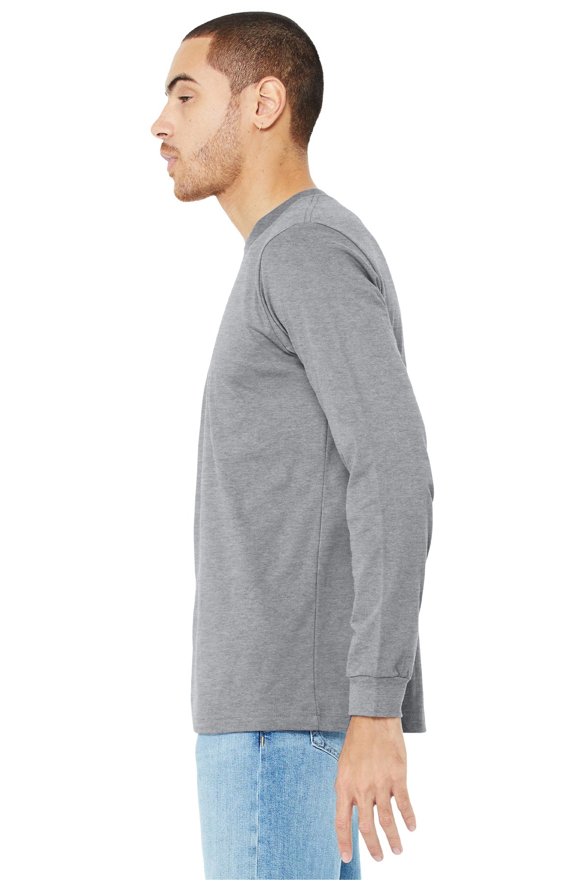 AthlHthr BELLA+CANVAS Unisex Heather CVC Long Sleeve Tee BC3501CVC plain