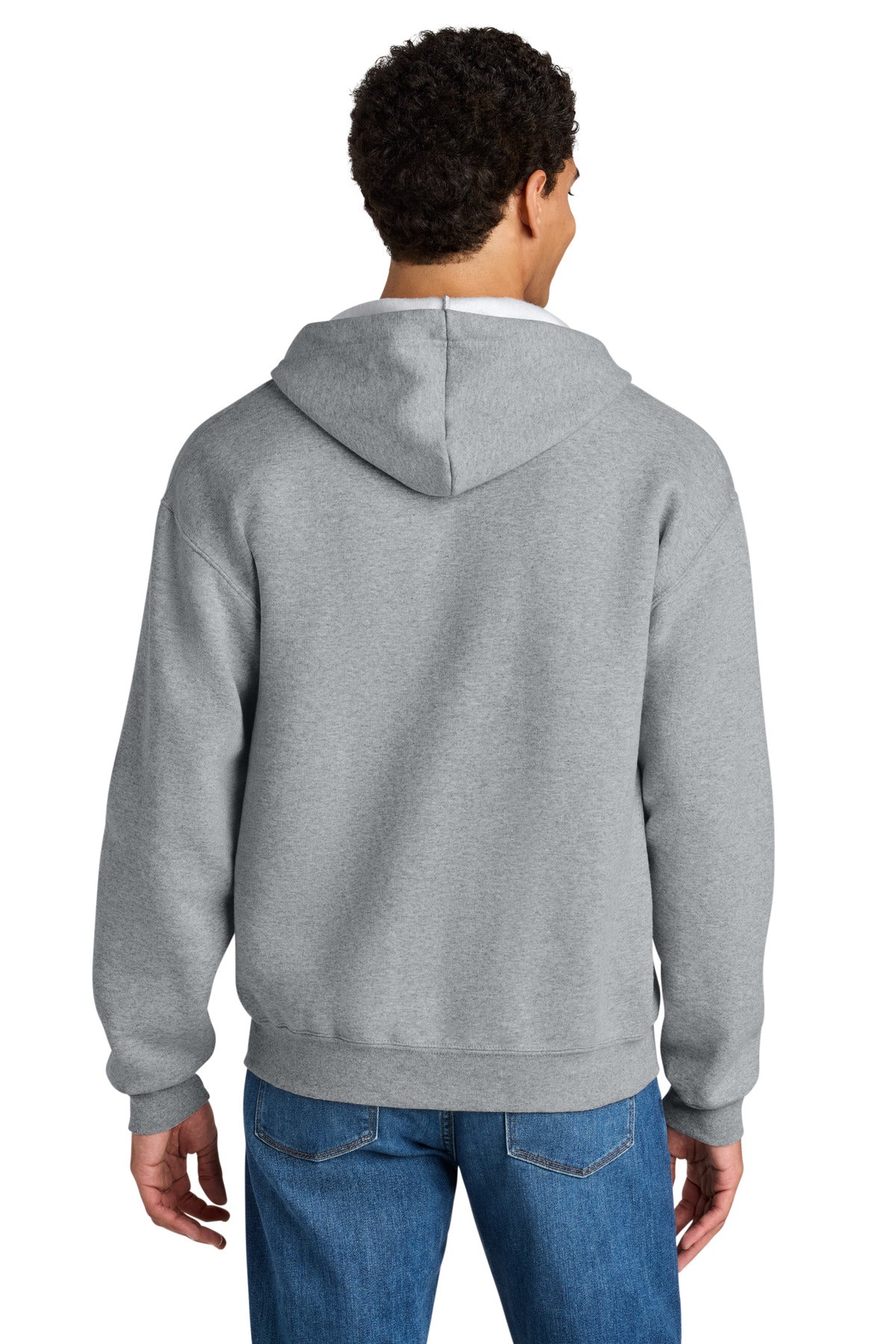AthlHthr Jerzees Rugged Unisex Full-Zip Hooded Sweatshirt Z12M plain