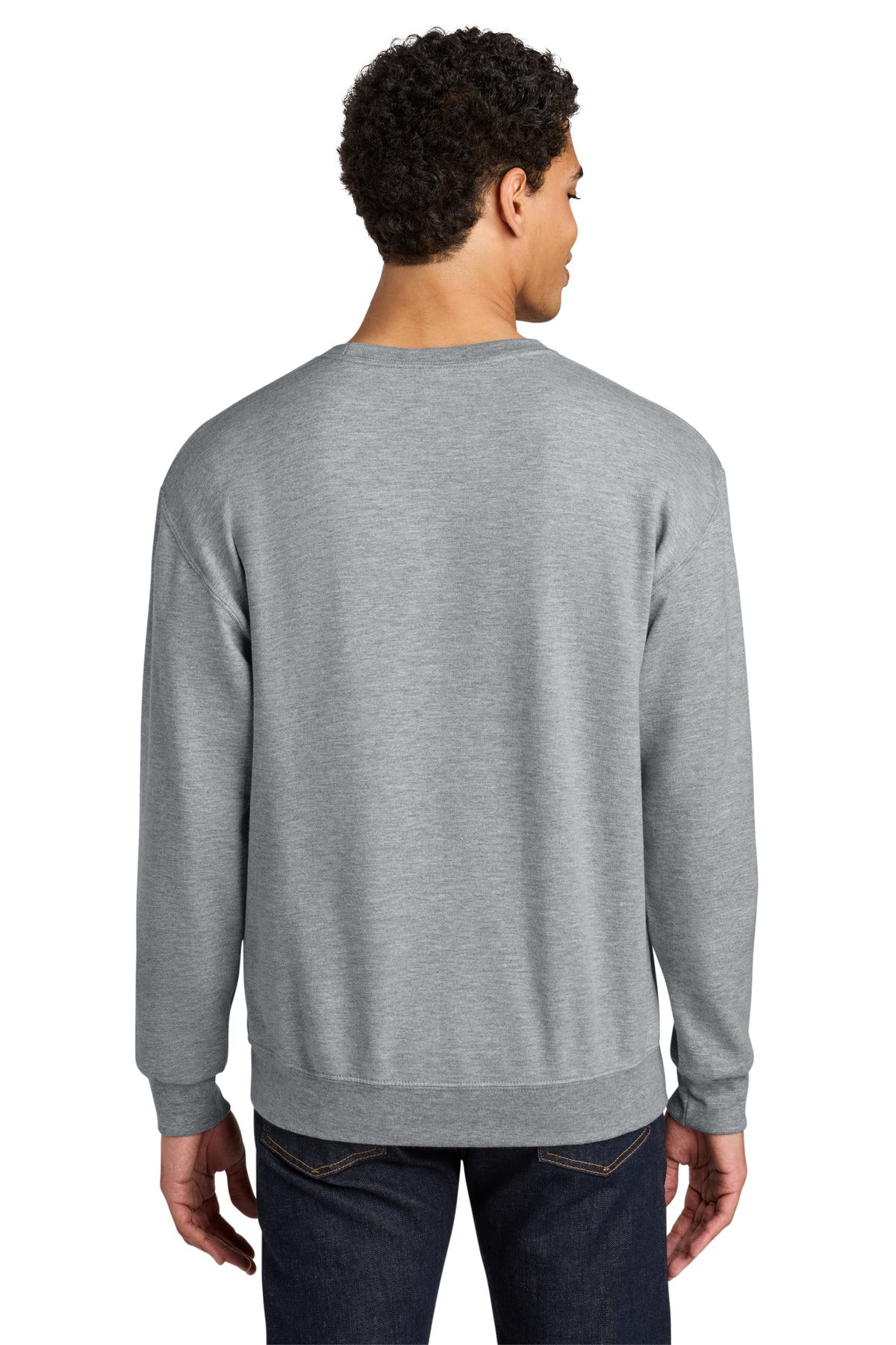 AthlHthr Jerzees Ultimate Unisex CVC Ring Spun Crewneck Sweatshirt IC48M plain