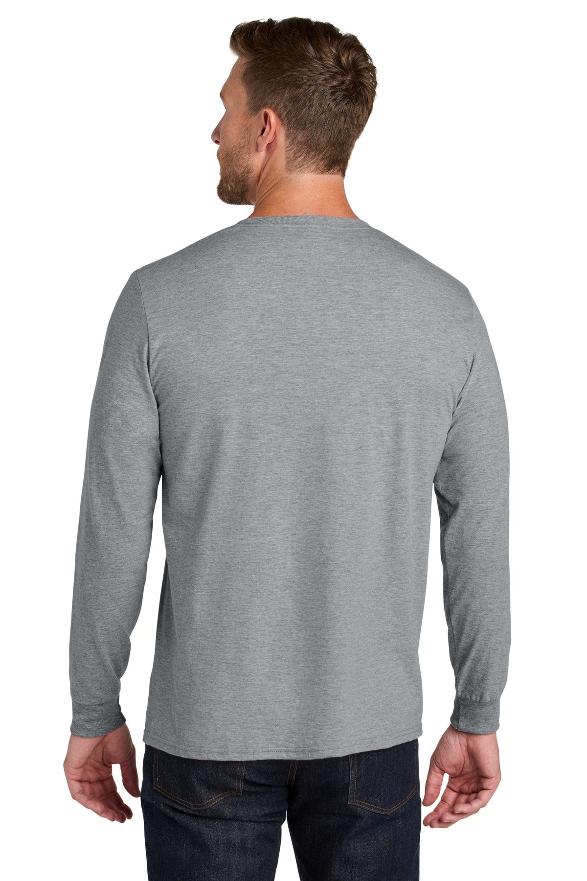 AthlHthr Jerzees Ultimate Unisex Ring Spun Long Sleeve T-Shirt IC46L plain