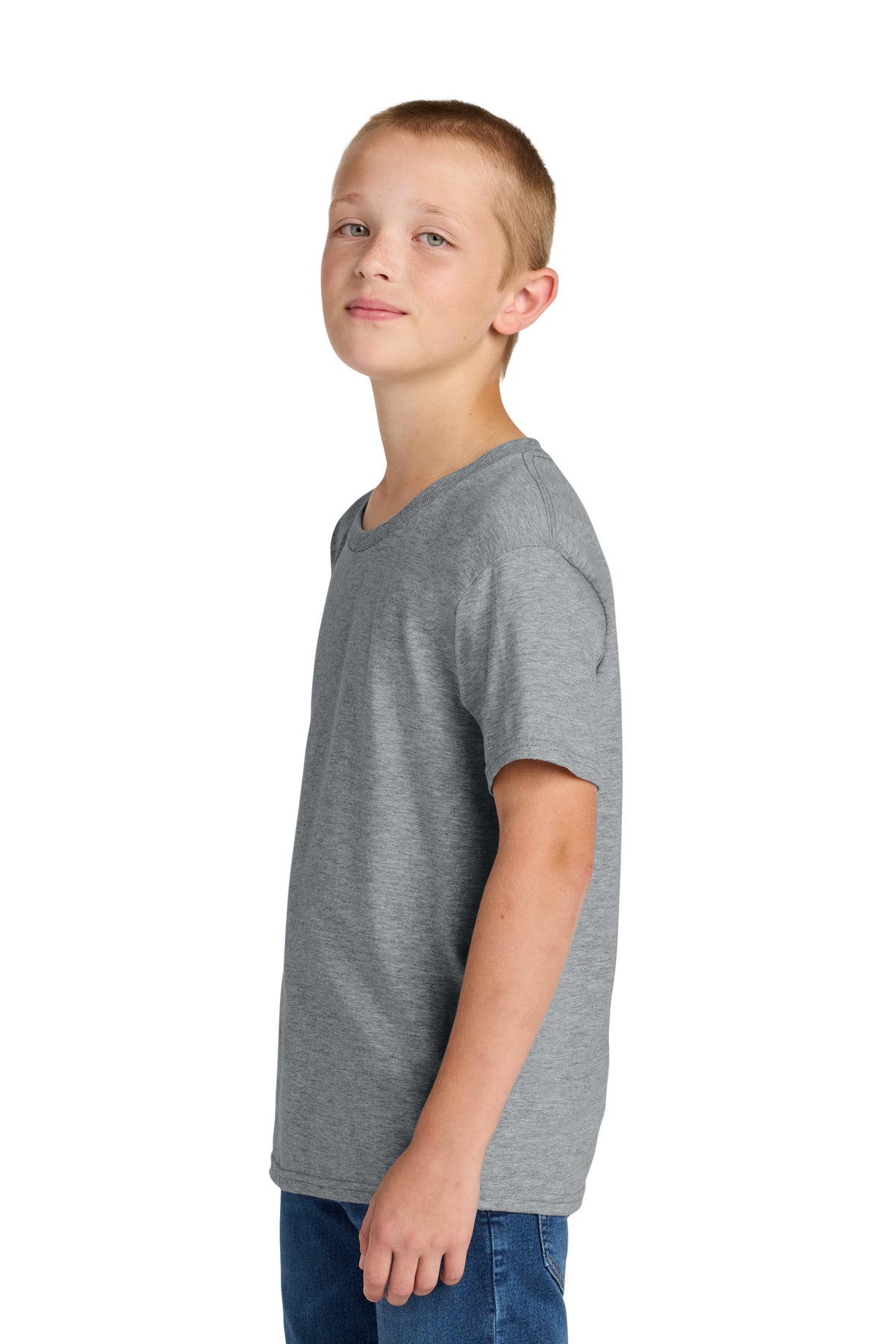 AthlHthr Jerzees Ultimate Youth Ring Spun T-Shirt IC46B plain