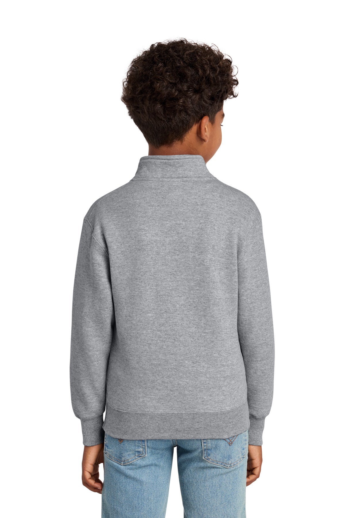 AthlHthr Port & Co Youth Core Fleece 1/4-Zip Pullover Sweatshirt PC78YQ plain
