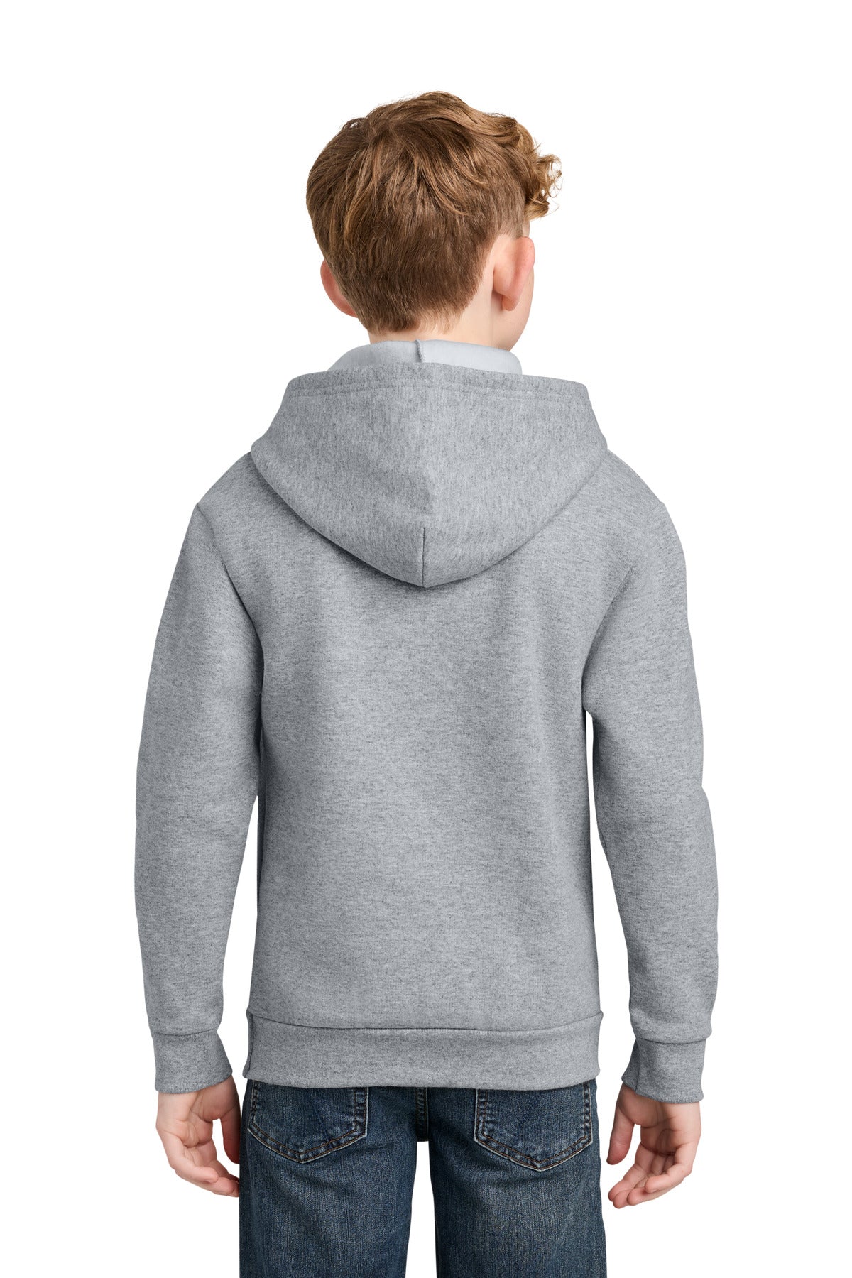 AthlHthr Port & Co Youth Easy Fleece Pullover Hooded Sweatshirt PC68YH