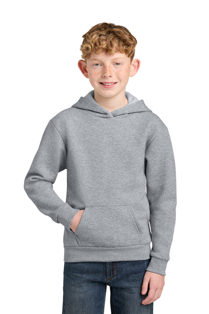 AthlHthr Port & Co Youth Easy Fleece Pullover Hooded Sweatshirt PC68YH
