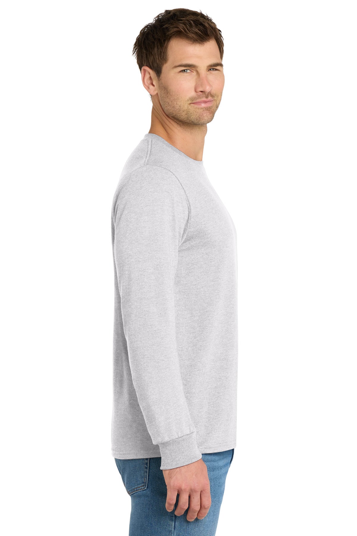 AthlHthr Volunteer Knitwear Chore Long Sleeve Tee VL60LS plain