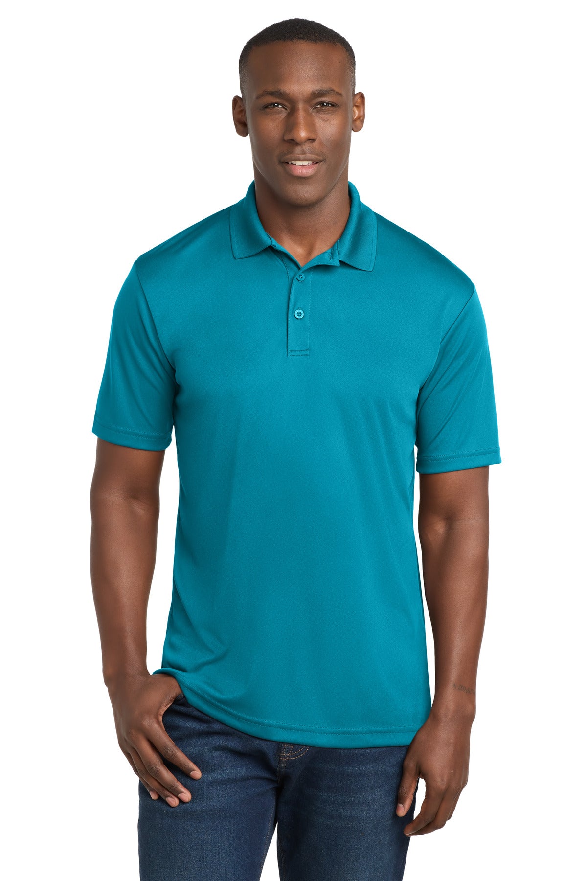 Atomic Blue Sport-Tek PosiCharge Competitor Polo. ST550 plain