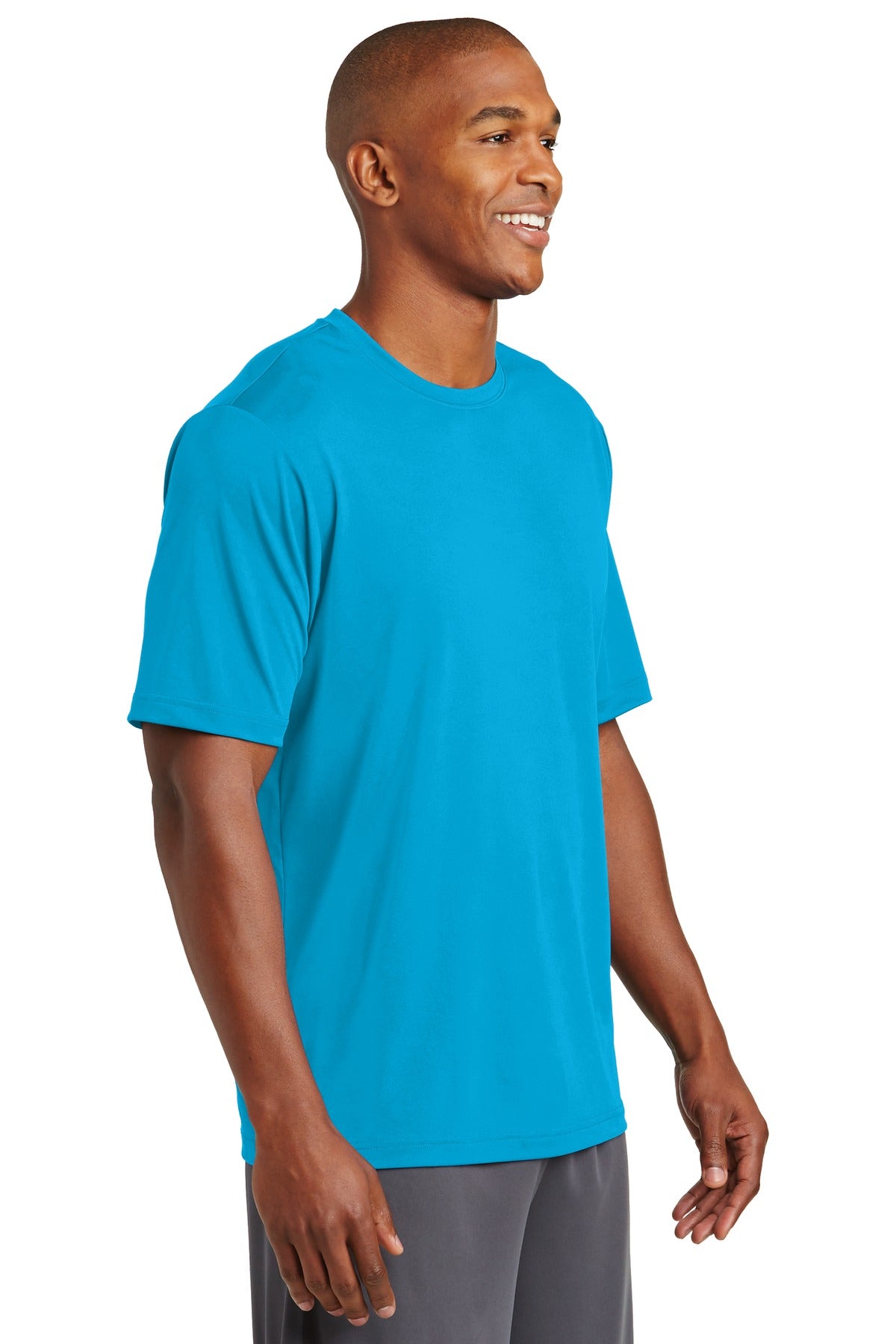 Atomic Blue Sport-Tek PosiCharge Tough Tee . ST320 plain
