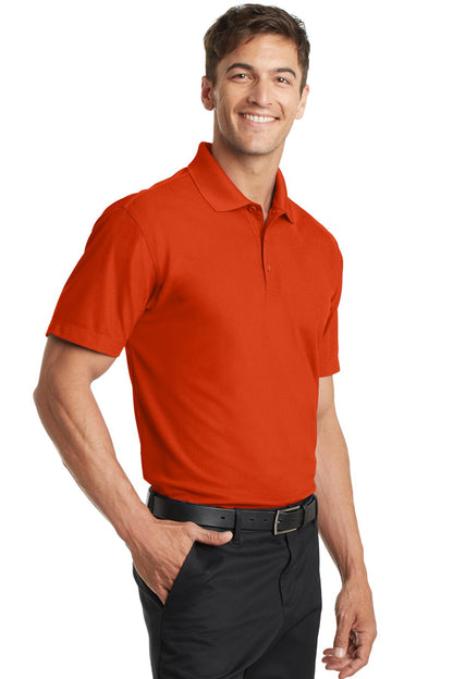 Autumn Orange Port Authority Dry Zone Grid Polo. K572 plain