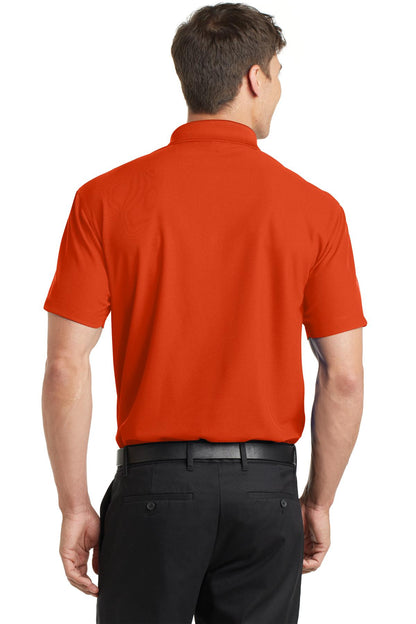 Autumn Orange Port Authority Dry Zone Grid Polo. K572 plain