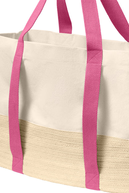 AwrnsPink Port Authority Straw Market Tote BG450 plain