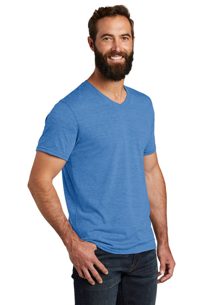 Azure Blue Allmade Unisex Tri-Blend V-Neck Tee AL2014 plain