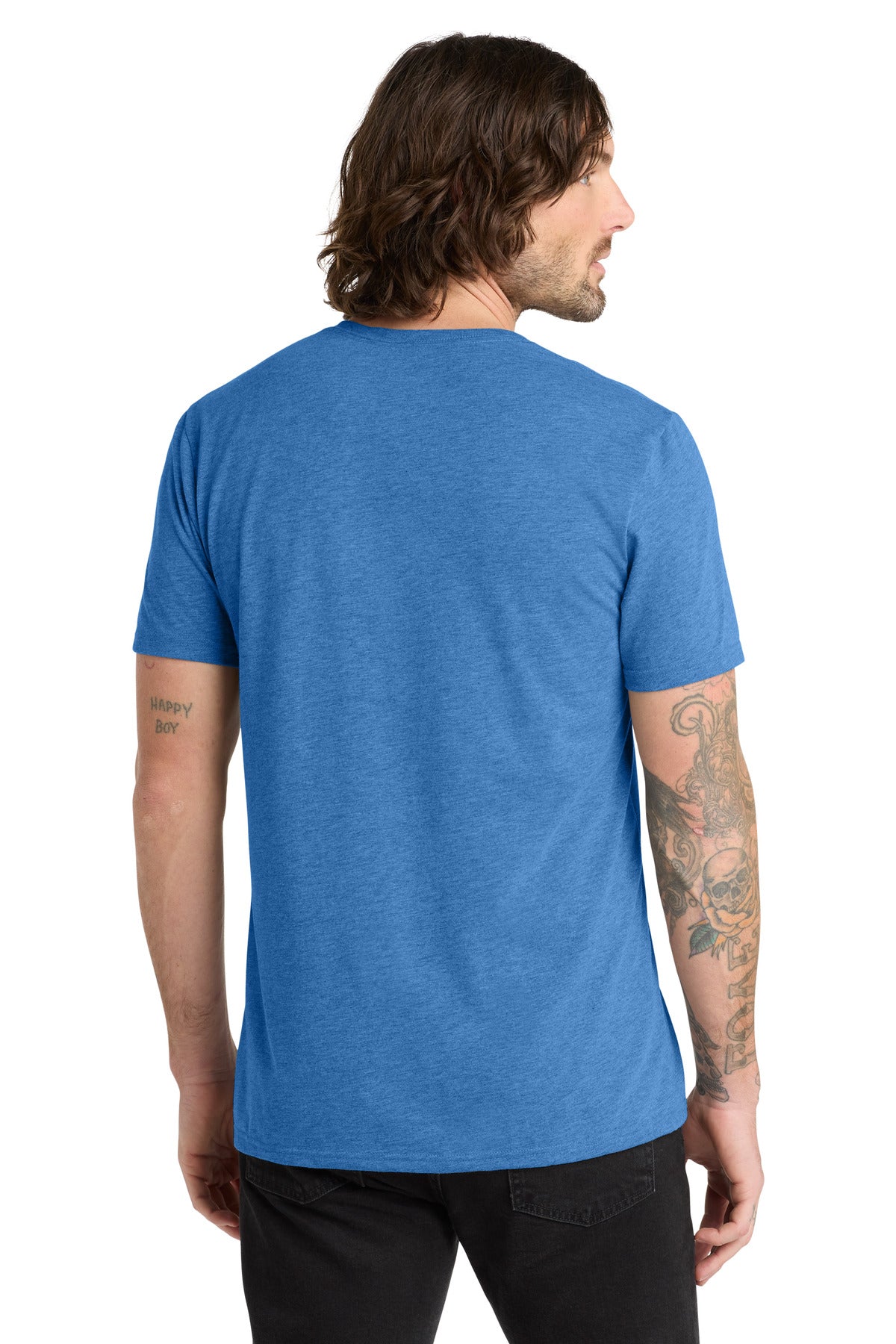 Azure Blue Allmade Unisex Tri-Blend V-Neck Tee AL2014 plain