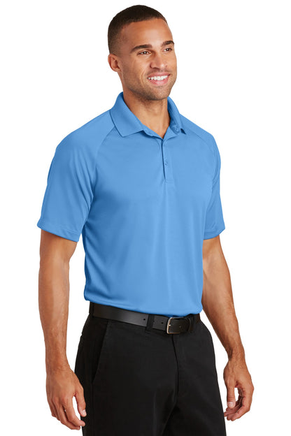 Azure Blue Port Authority Crossover Raglan Polo. K575 plain