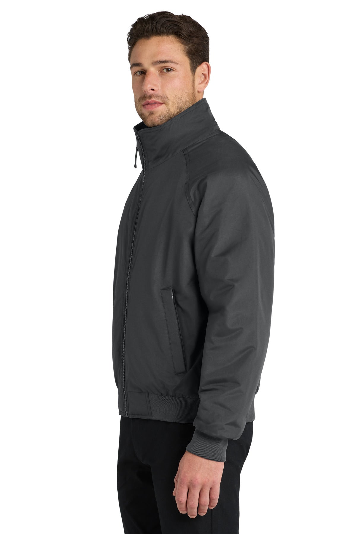 Batlshp Grey Port Authority Charger Jacket. J328