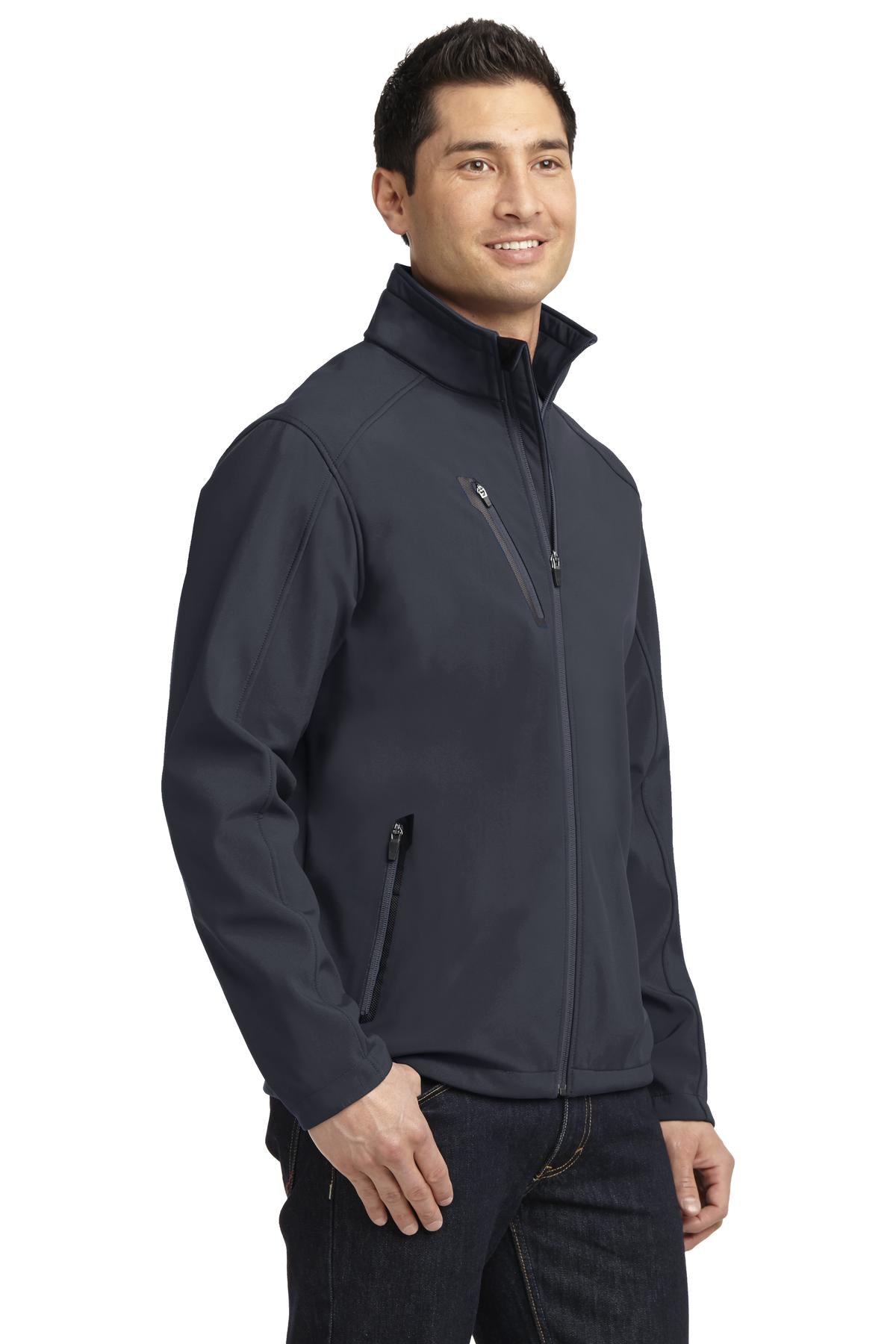 Batlshp Grey Port Authority Welded Soft Shell Jacket. J324 plain