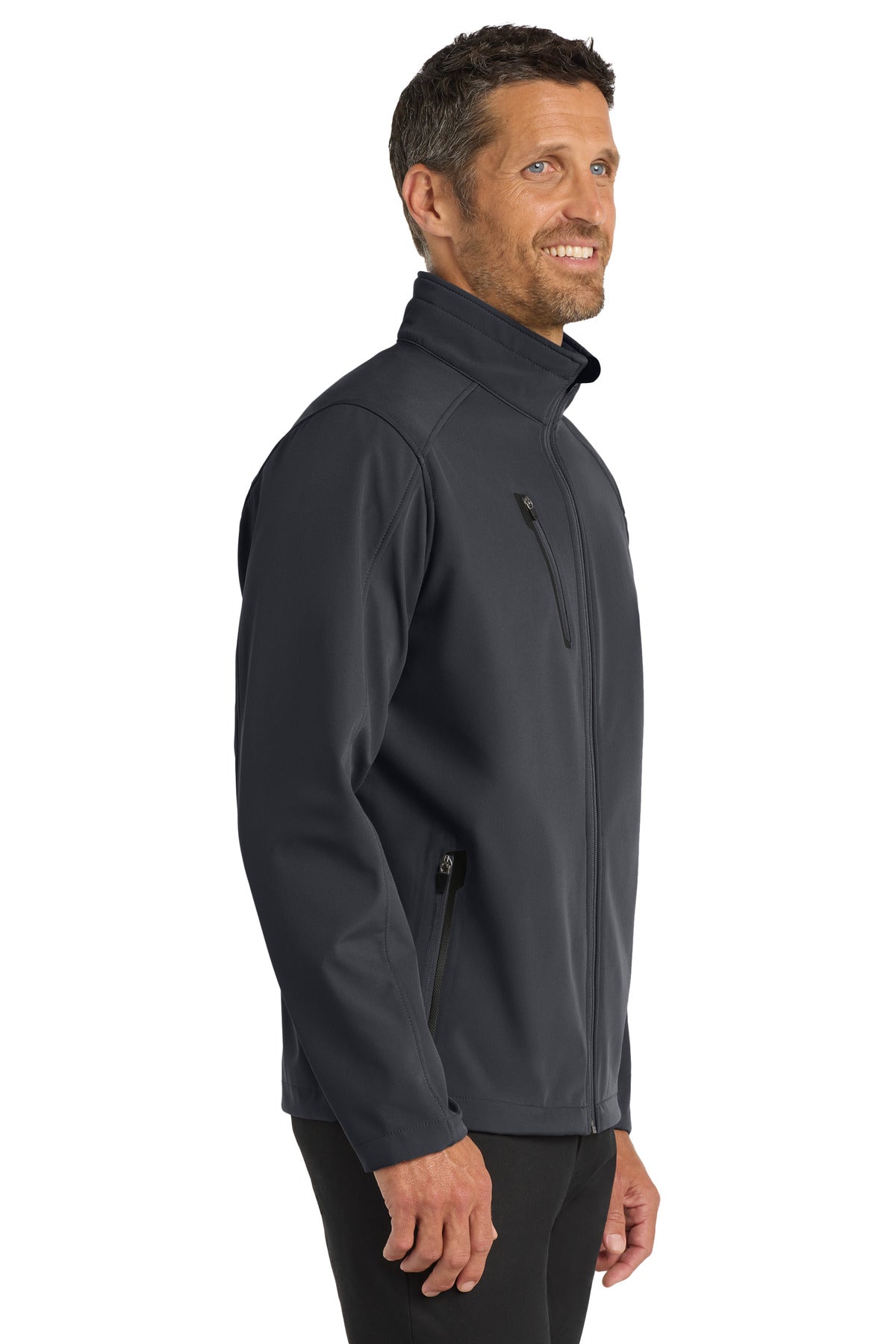 Batlshp Grey Port Authority Welded Soft Shell Jacket. J324 plain