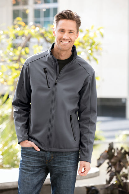 Batlshp Grey Port Authority Welded Soft Shell Jacket. J324 plain
