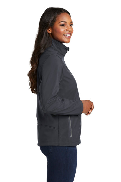Batlshp Grey Port Authority Women's Welded Soft Shell Jacket. L324 plain
