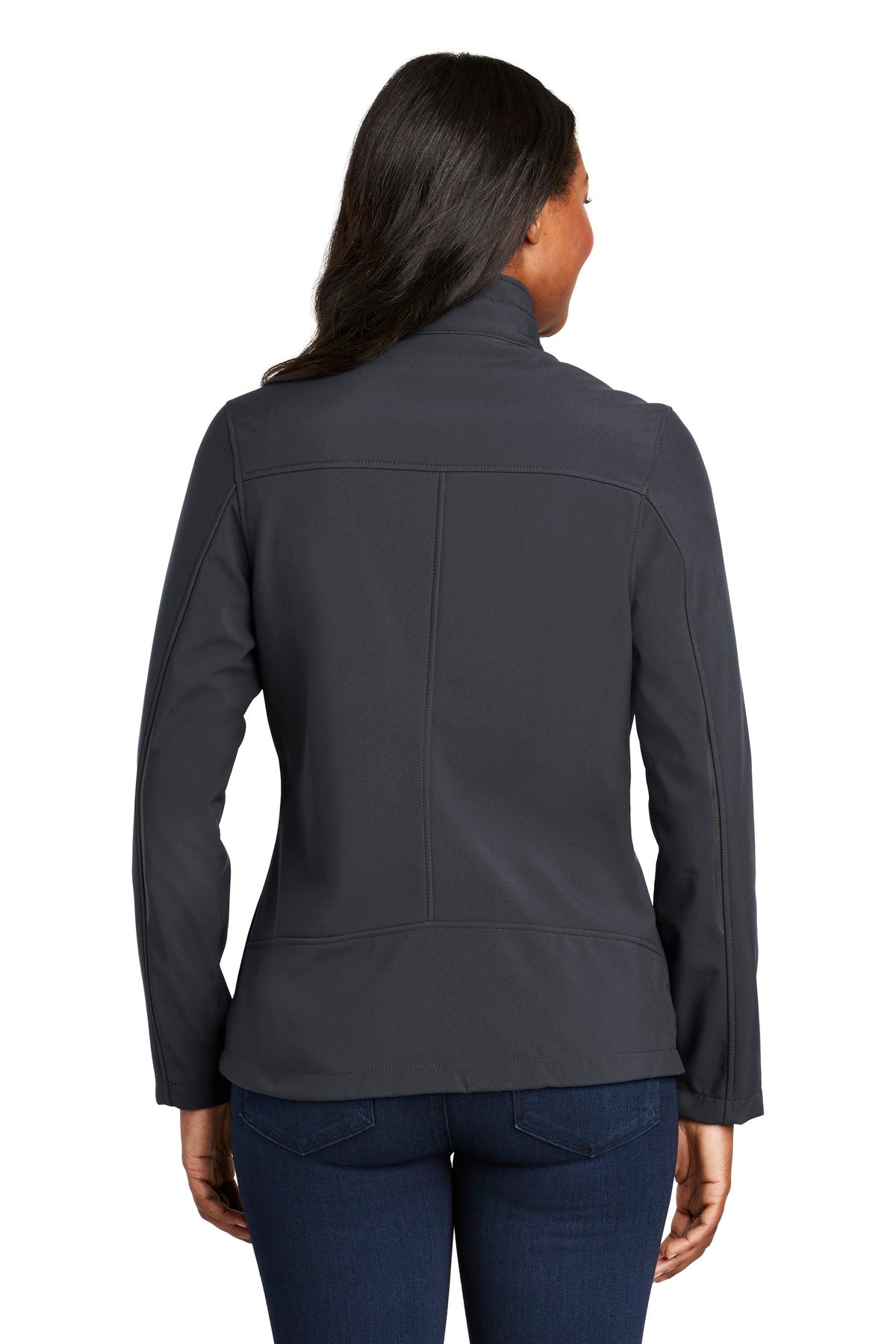 Batlshp Grey Port Authority Women's Welded Soft Shell Jacket. L324 plain