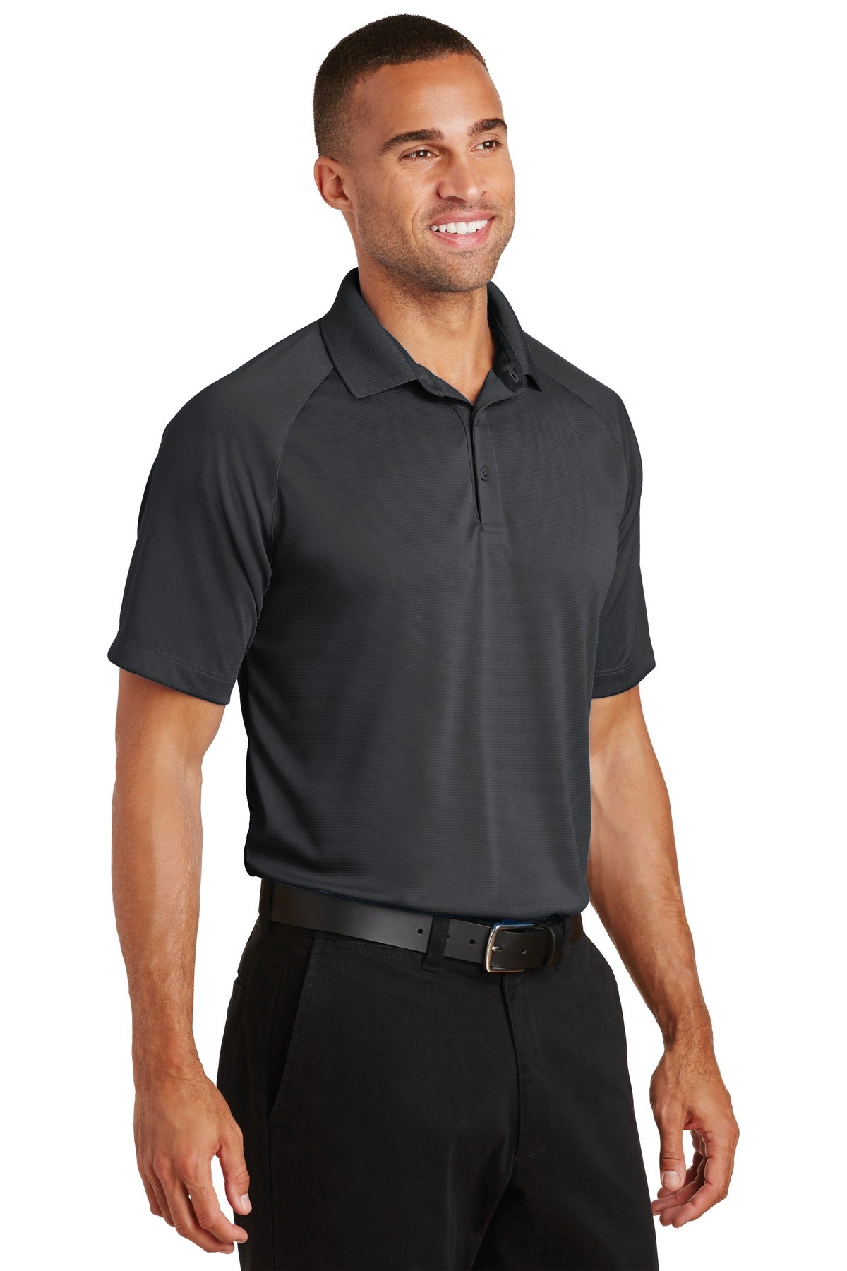 Battleship Gry Port Authority Crossover Raglan Polo. K575 plain