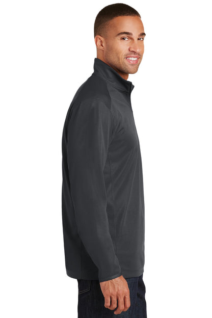 Battleship Gry Port Authority Pinpoint Mesh 1/2-Zip. K806 plain