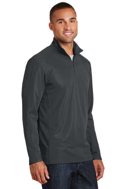 Battleship Gry Port Authority Pinpoint Mesh 1/2-Zip. K806 plain