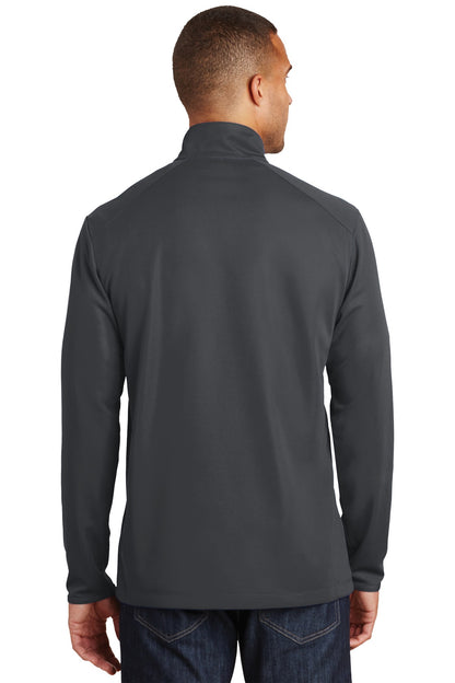 Battleship Gry Port Authority Pinpoint Mesh 1/2-Zip. K806 plain